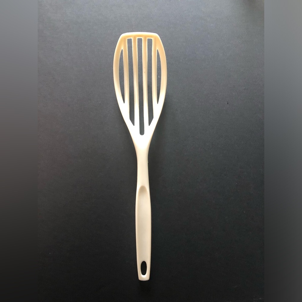 Foley Vintage Nylon Plastic Whipper Whisk Slotted Spoon Strainer Blender Beige